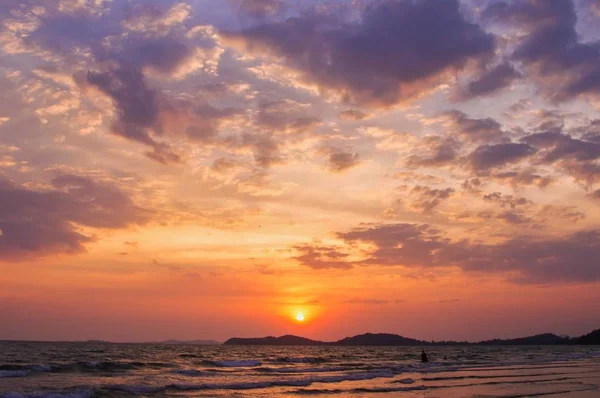 Cielo Dramático Hora Puesta Del Sol —  Fotos de Stock