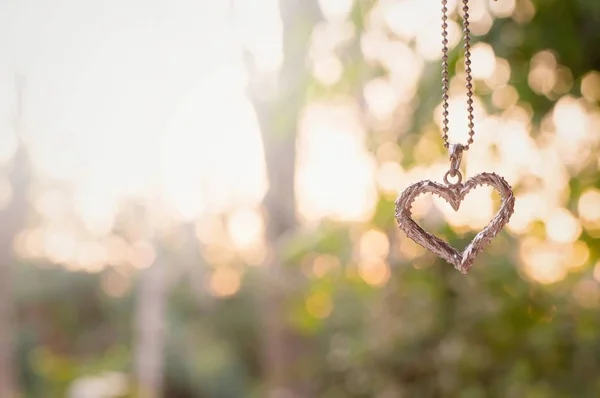 Colgante Cerca Collar Con Forma Corazón — Foto de Stock