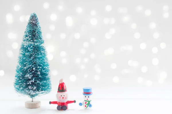 Vánoční Stromek Santa Claus Sníh Mana Pro Vánoční Dekorace Pozadí — Stock fotografie