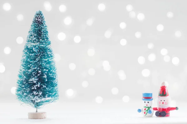 Vánoční Stromek Santa Claus Sníh Mana Pro Vánoční Dekorace Pozadí — Stock fotografie