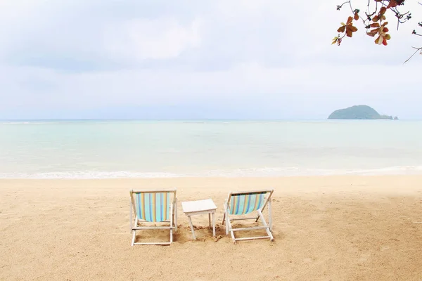 Beach Chairs Sand Beach Summer Concept — Stock Photo, Image