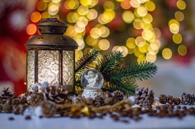 Yeni yıl kartı. Noel arka plan