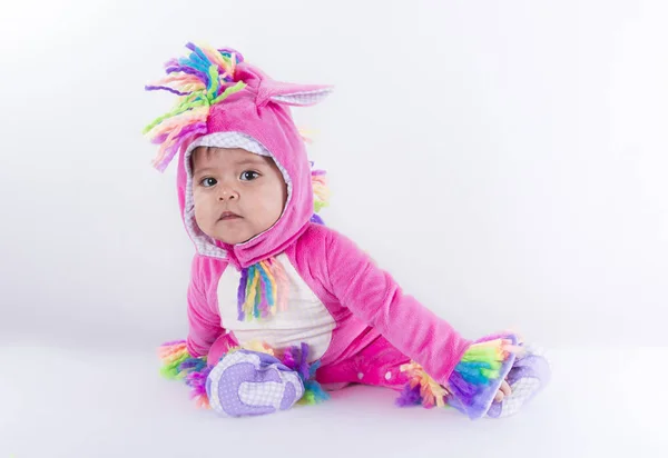 Baby in a pony costume — Stock Photo, Image