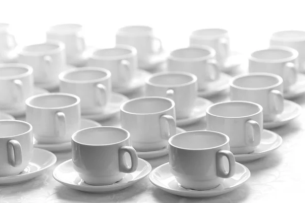 Many Rows Pure White Cup Black White — Stock Photo, Image
