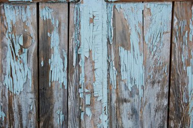 mavi ve turkuaz eski tahta, eski boyadan çatlaklar, çatlak yüzey arkaplanı olan eski grunge tarzı metin, dekorasyon veya reklam şablonu, retro sanat.