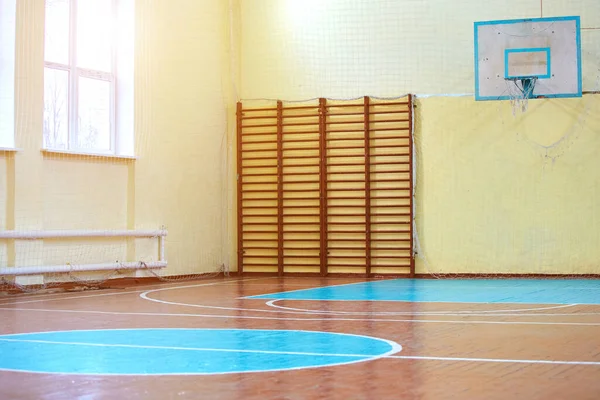 Ginásio Para Aulas Esportes Escola Faculdade Parede Sueca Escadas Piso — Fotografia de Stock