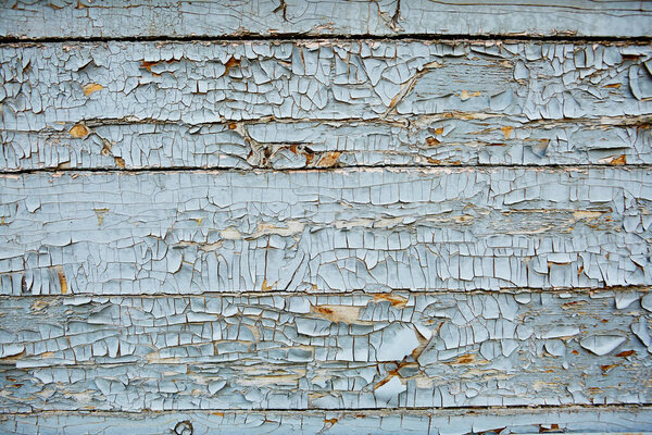 blue and turquoise old Board with cracks from old paint, vintage grunge style with cracked surface background for your text, decoration or advertising template, retro art.