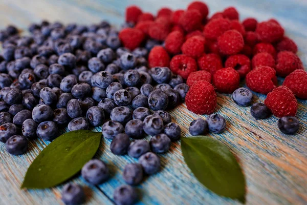 Femme Foyer Lavée Laissée Sécher Framboises Bleuets Frais Qui Doivent — Photo