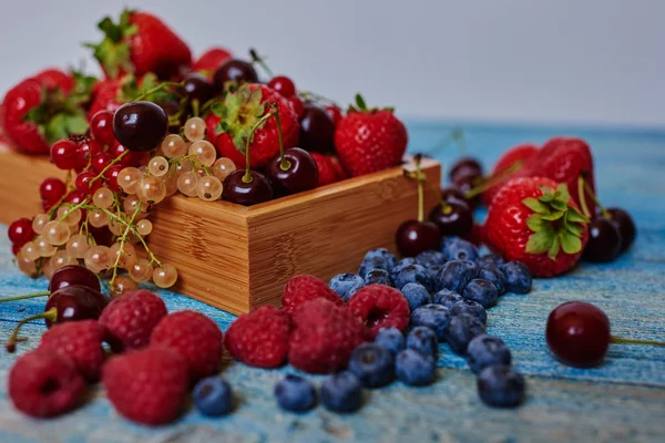 Instellen Voor Elke Bessen Dessert Toppings Voor Taarten Bagels — Stockfoto