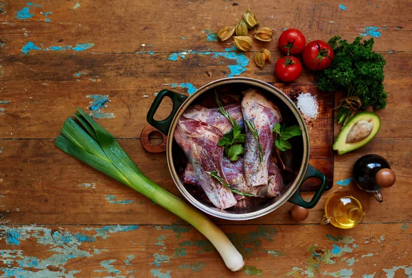 Chuletas Cordero Ama Casa Espolvorear Con Sal Pimienta Marinada También — Foto de Stock