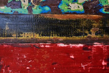 Yaratıcı ahşap arka plan. Desenli ve doku arka planını parlak renkli plakalar. Oda iç vintage renkli ahşap zemin ile. Renkli renk ahşap duvar sanatı. Yıpranmış boyalı ahşap.