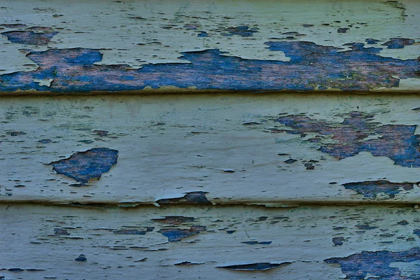 Wooden Wall Green Blue Paint Severely Weathered Peeling Cracked Paint — Stock Photo, Image