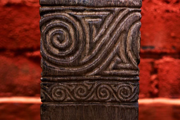 Detail Dřevěné Vyřezávané Staré Vintage Dřevěné Části Dekorativní Panely Ručně — Stock fotografie