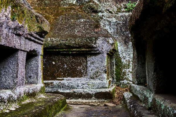 Gunung Kawi Świątyni Candi Kapliczki Dżungli Bali Indonezja — Zdjęcie stockowe