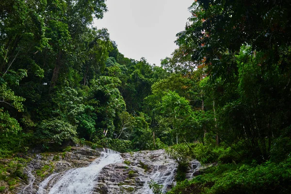 Incrível Água Corrente Bali Indonésia Paisagem Cachoeira Escondida Selva Tropical — Fotografia de Stock