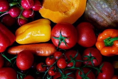  Farklı çiğ sebze arka plan. Taze ve organik biyo sebze. Sağlıklı yaşam konsepti.