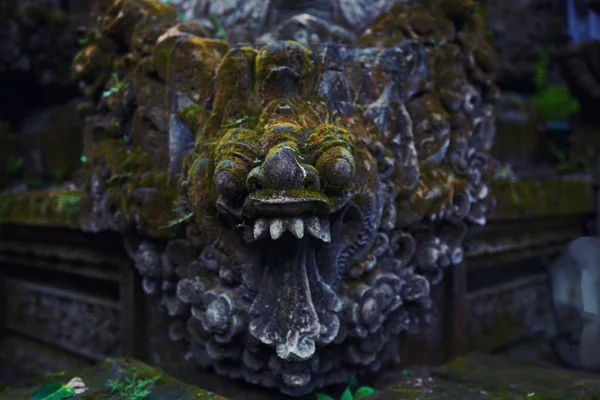 Prachtig Uitzicht Oude Stenen Beeldhouwwerk Van Tempel Bali Eiland Gunung — Stockfoto