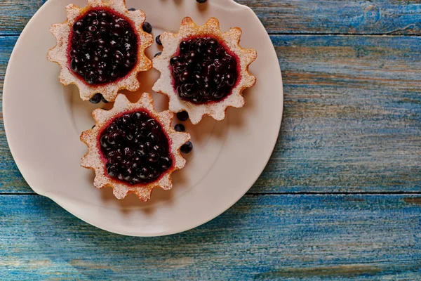 Desertul Aproape Luminos Gustos Este Masa Bucătărie Vintage Tartlets Gem — Fotografie, imagine de stoc