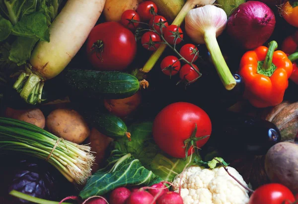 Composición Con Una Variedad Verduras Orgánicas Crudas — Foto de Stock