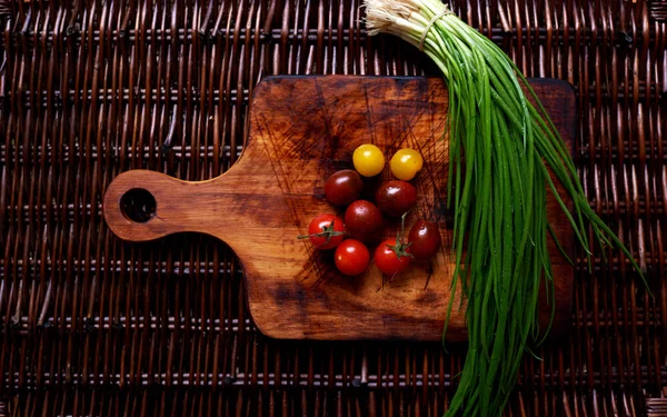 Cosas Jardín Una Hermosa Tabla Cortar Madera Vintage —  Fotos de Stock