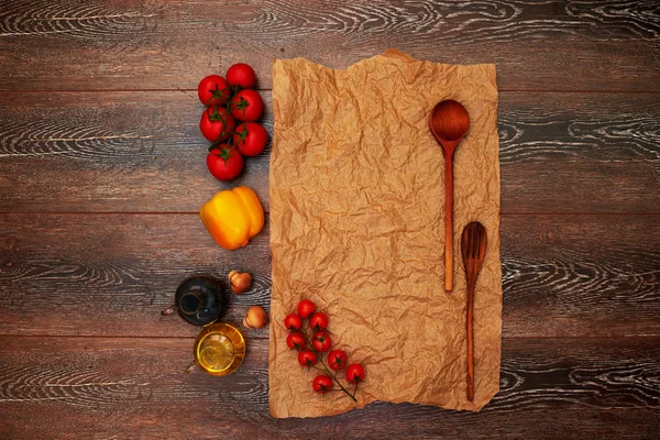 Preparación Para Menú Restaurante Cafetería Platos Interesantes Servir Con Ayuda — Foto de Stock