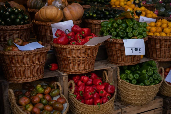 Zelenina Ovoce Trhu Venkovními Farmáře Organické Bio Zdravé Jídlo Čerstvě — Stock fotografie