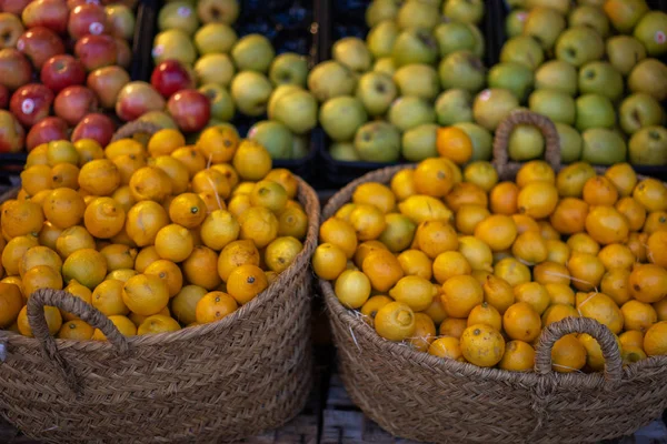 Groenten Fruit Een Boerenmarkt Bio Gezond Eten Vegetarisch Eten — Stockfoto