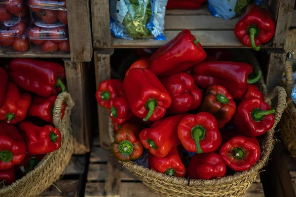 农贸市场的有机鲜活农产品 生物健康食品 — 图库照片