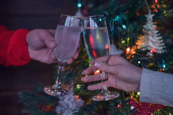 Férias União Perto Árvore Natal Feliz Natal Feliz Ano Novo — Fotografia de Stock