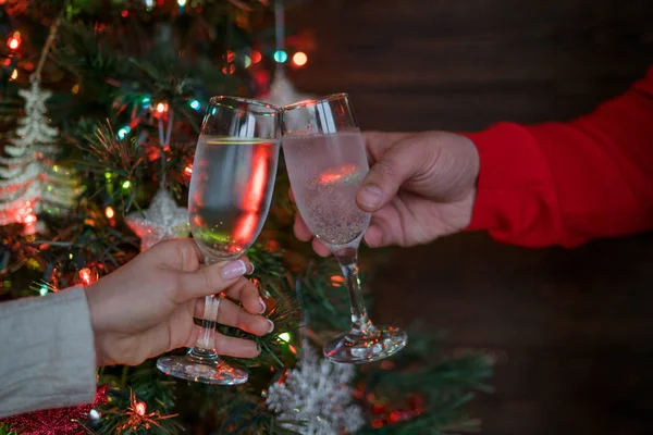 Férias União Perto Árvore Natal Feliz Natal Feliz Ano Novo — Fotografia de Stock