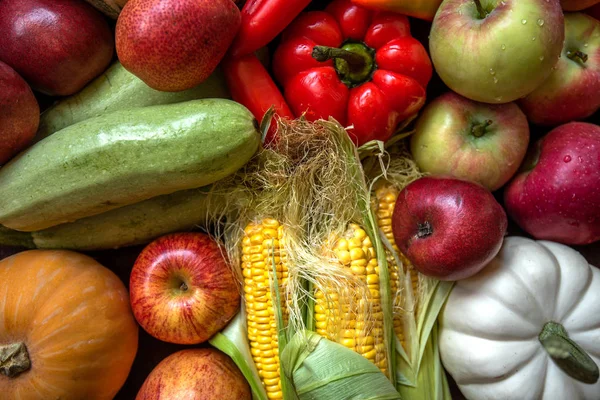 Тонированные Цветные Фрукты Овощи Органическое Здоровое Питание — стоковое фото
