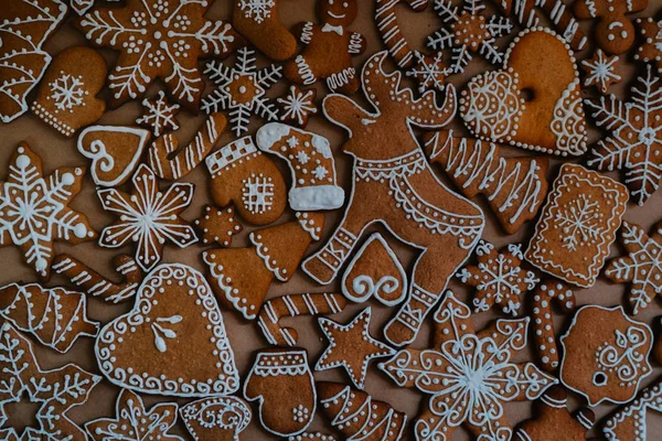 Merry Christmas Happy New Year Concept Holidays Ornament Made Gingerbread — Stock Photo, Image