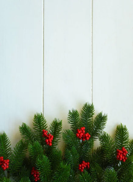 Fundo Natal Para Cartão Saudação Com Galhos Árvore Natal Decoração — Fotografia de Stock