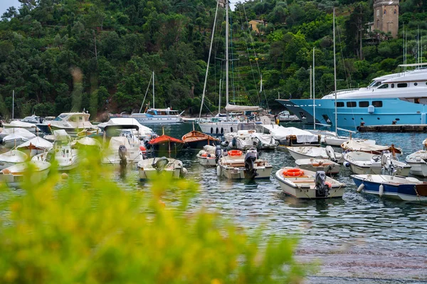 Haven Luxe Boten Yachtes Portofino Town Middellandse Zee Ligurië Provincie — Stockfoto