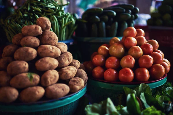 Fruit Groenten Kraam Bali Gezond Heerlijk Biologisch Voedsel Concept — Stockfoto