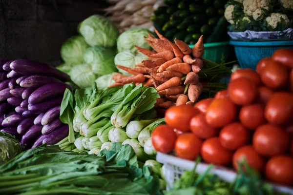 Ασιατικό Συστατικό Τροφίμων Γωνία Βιολογικό Νωπό Γεωργικό Προϊόν Στην Αγορά — Φωτογραφία Αρχείου