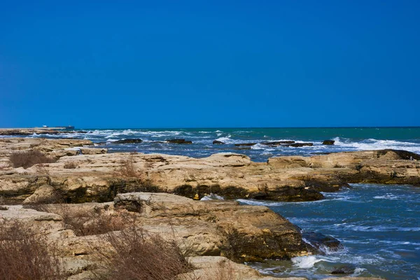 Sommar Landskap Klippig Kustlinje Med Vik Och Sten Split Utsikt — Stockfoto