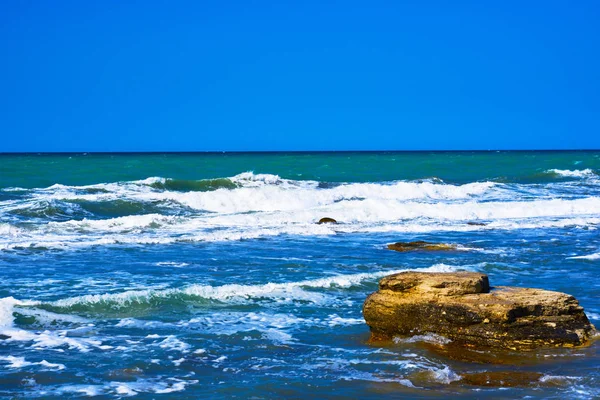 Скелястий Берегової Лінії Cove Скеля Під Водою Розділений Вид Над — стокове фото