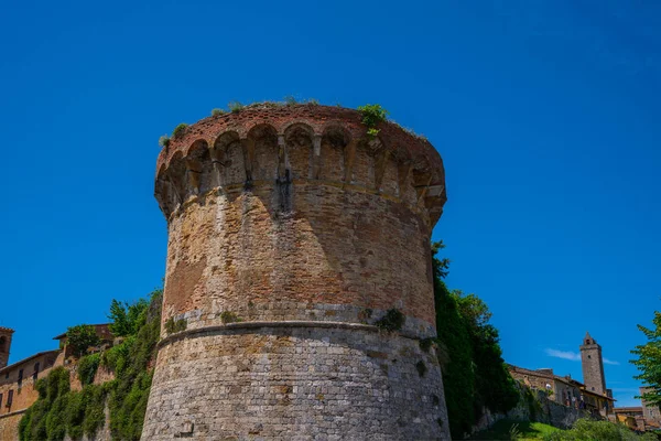 Ciudad San Gimignano Torres Medievales Fondo Del Cielo Toscana Italia — Foto de Stock