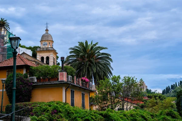 Nanılmaz Renkli Evler Liguria Kıyısında Portofino Turistik Köyün Fantastik Görünümü — Stok fotoğraf