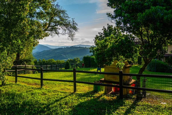 Idyllische Landschaft Der Toskana Italienische Landschaft Bei Sonnenuntergang — Stockfoto