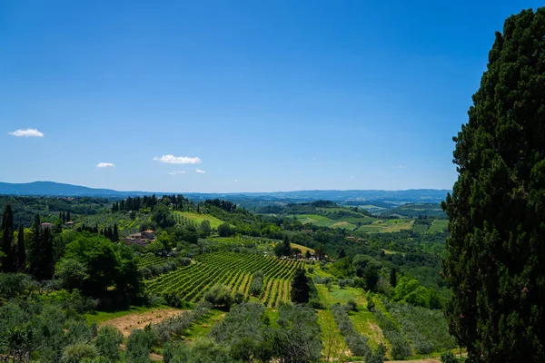 Paisagem Toscana Vista Das Muralhas Montepulciano Itália — Fotografia de Stock