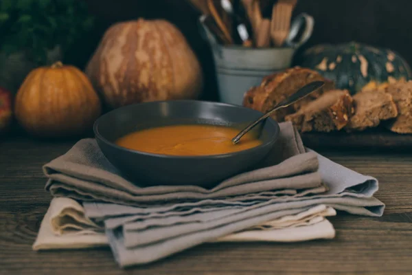 Vegetables Cream Soup Ingredients Concept Healthy Eating Vegetarian Food Dietary — Stock Photo, Image