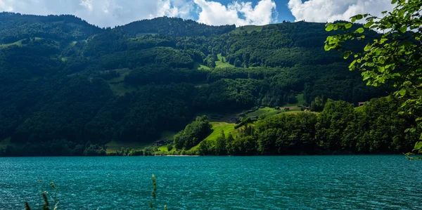 Niesamowite Zwiedzanie Jeziora Lungern Alp Szwajcarskich Obwalden Szwajcaria Europa — Zdjęcie stockowe