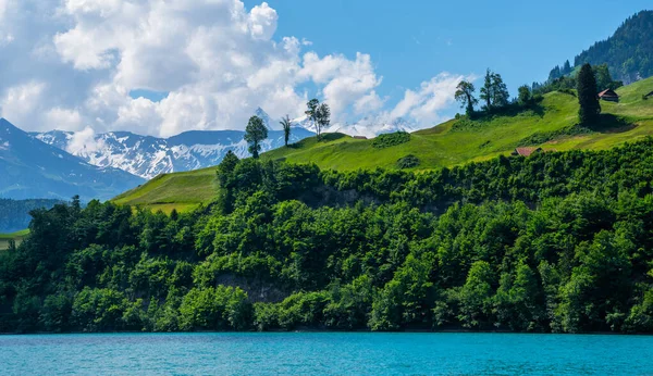 Niesamowite Zwiedzanie Jeziora Lungern Alp Szwajcarskich Obwalden Szwajcaria Europa — Zdjęcie stockowe