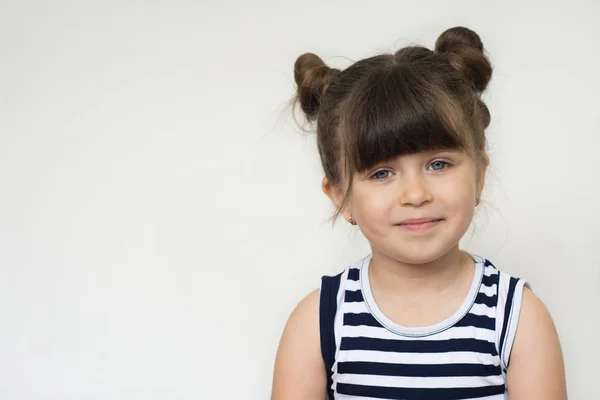 Sonriendo Complacido Niño Bonito Copiar Espacio —  Fotos de Stock