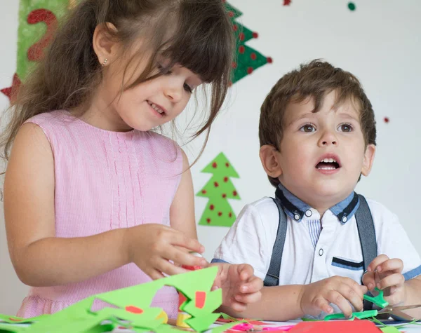 Kinder Basteln Dekoration Für Weihnachten — Stockfoto