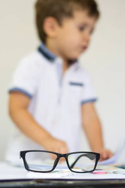Gyerekek Gyermek Felett Háttér Szem Szemüveg — Stock Fotó