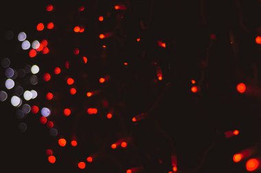 Soyut yuvarlak ışıltı şekillerde ışıklar veya koyu arka plan daire. Noel arka plan bulanıklık bokeh ışıklar, doku Parlatıcı