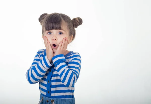 Omg Nein Porträt Eines Jährigen Mädchens Das Mit Offenem Mund — Stockfoto